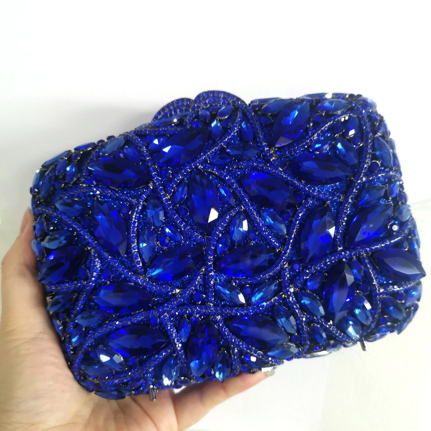 Woman Red Blue Purple AB Diamond Prom Purse Bridal Dinner Banquet Stone Gala Clutch Handbag Crystal Wedding Party Evening Bags