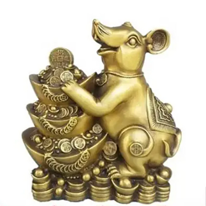 Copper Statue Copper mouse ornament, copper cornucopia, copper gourd, copper Ruyi, copper Yuanbao, mouse ornament