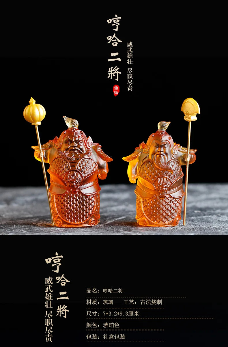 Coloured glaze products Humph Second General door god Buddha statue crafts Gift home worship