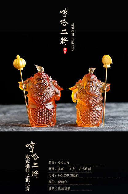 Coloured glaze products Humph Second General door god Buddha statue crafts Gift home worship