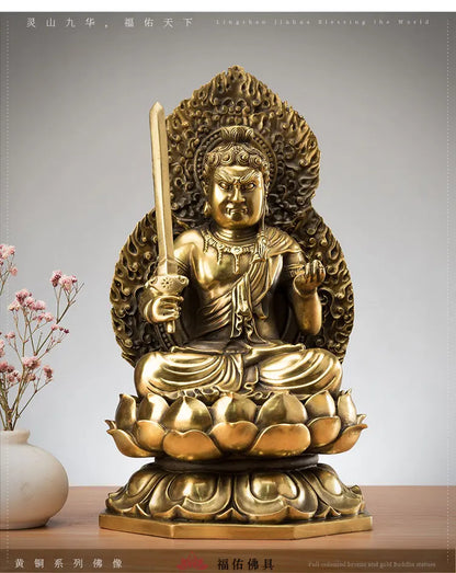 TOP GOOD HOME Temple Company Patron saint guardian GOD Buddhism Exorcism  Acalanatha BU DONG MING WANG Buddha brass statue 27CM