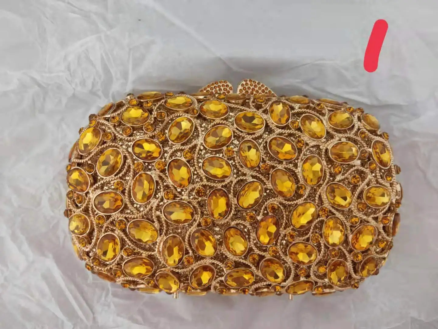 Yellow Hollow Out Stone Banquet Purse Woman Diamond Wedding Clutch Bridal Rhinestone Dinner Metal Bag Lady Party Crystal Handbag