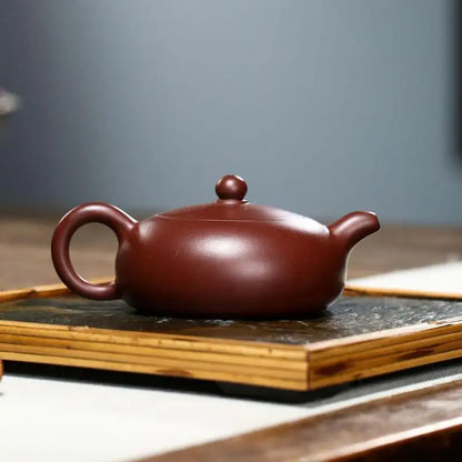 Zisha Teapot Yixing Handmade Pot Kung-fu Teaware  Purple Clay Drinkware For Puer Green Black Chinese Tea Purple Vermilion