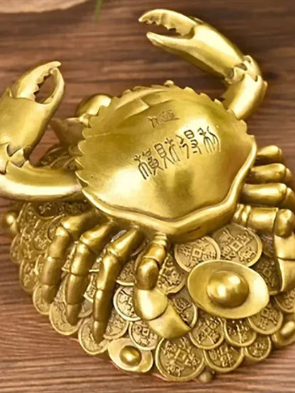Bainayuan Brass Crab Decoration Crab Copper Money Crab Decoration