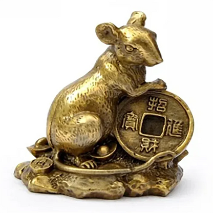 A pure brass medium rat ornaments and s lucky omen of disaster prevention Home Furnishing feng shui ornamentsroom
