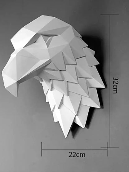 Nordic 3D Geometric Eagle Head Decoration Wall Hanging Creative Living Room Background Wall Animal Pendant Aesthetic Wall