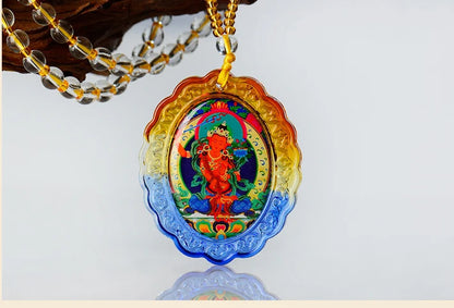 Buddhism Geomantic omen master talisman bless safety health good luck Bodhisattva Manjusri Guanyin buddha Pendant Amulet