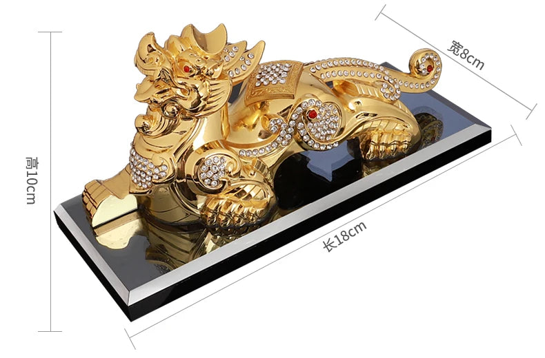 TOP COOL HOME OFFICE SHOP CAR TOP  Talisman Protection Money Drawing GOOD LUCK gold PI XIU Mythical dragon FENG SHUI statue