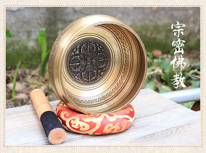 TOP GOOD  Buddhist articles # Practice of Tantric ritual # Tibetan Nepal Jin Gangchu practice Buddhism brass sound bowl -14.5CM