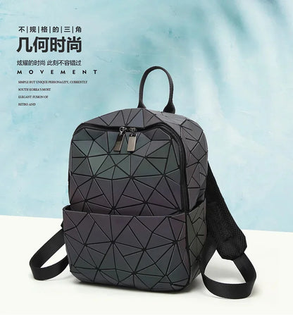 shiny bag Luminous Glitter Sequins Female Geometric Women School Backpack For Teenage mochila feminina 2024