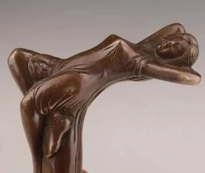 WALKING STICK CANE HEAD BRONZE CASTING WOMAN STATUE ACCESSORIES COLLECTABLE