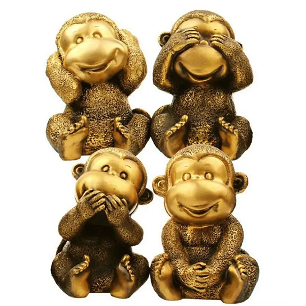 Four do not supply the twelve zodiac Monkey not to say look real monkey four adorable copper bronze orname