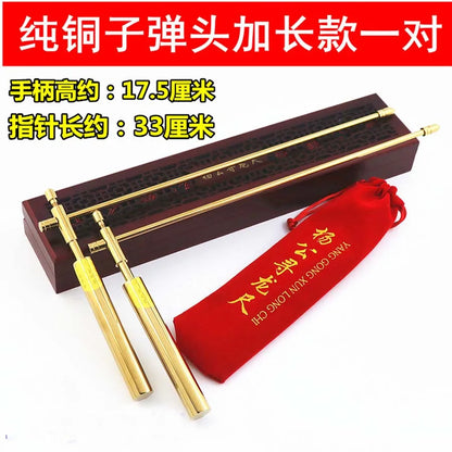 A PAIR Asia Geomantic master tool Asia efficacious Eight Diagrams FENG SHUI Compass magnetic divine dragon dowsing Rod 2PCS