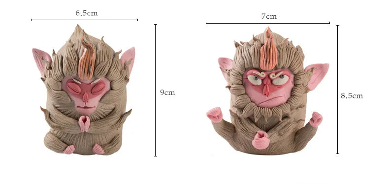 Lucky Original Sun Wukong Monkey Incense Ceramics Incense Burner Animals Incense Holder Mini Sandalwood Censer Craft Home Decors