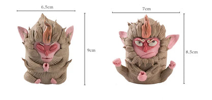 Lucky Original Sun Wukong Monkey Incense Ceramics Incense Burner Animals Incense Holder Mini Sandalwood Censer Craft Home Decors
