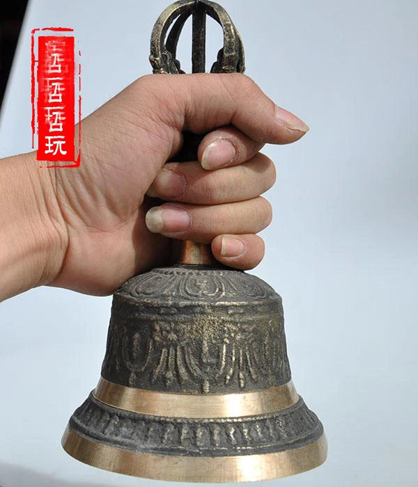 A SET 4PCS Wholesale Buddhist articles Buddhism Taoism Master Practice of Tantric ritual FENG SHUI Vajra buddha vajra bell
