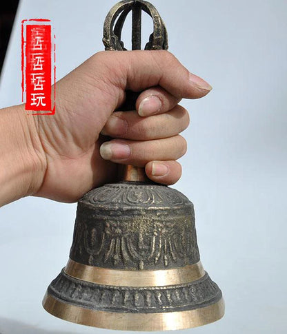 A SET 4PCS Wholesale Buddhist articles Buddhism Taoism Master Practice of Tantric ritual FENG SHUI Vajra buddha vajra bell
