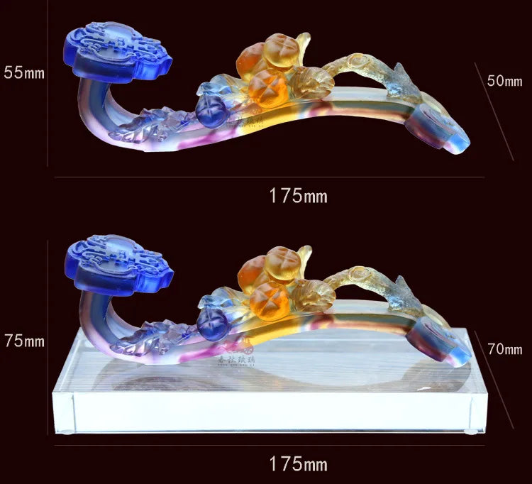 Coloured glaze Ruyi Ornament Satisfied gift crafts home decoration