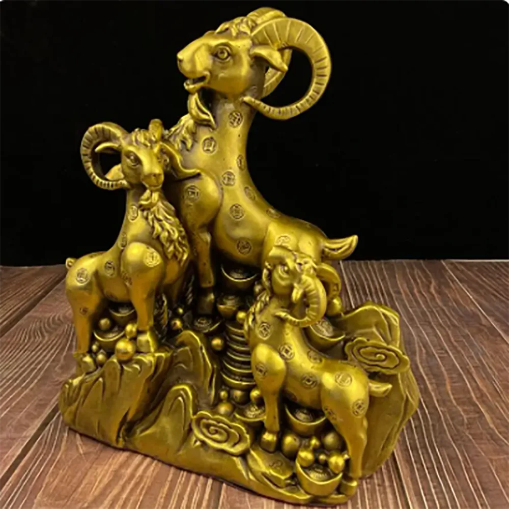 Pure copper Sanyang Kaitai sheep Ornaments