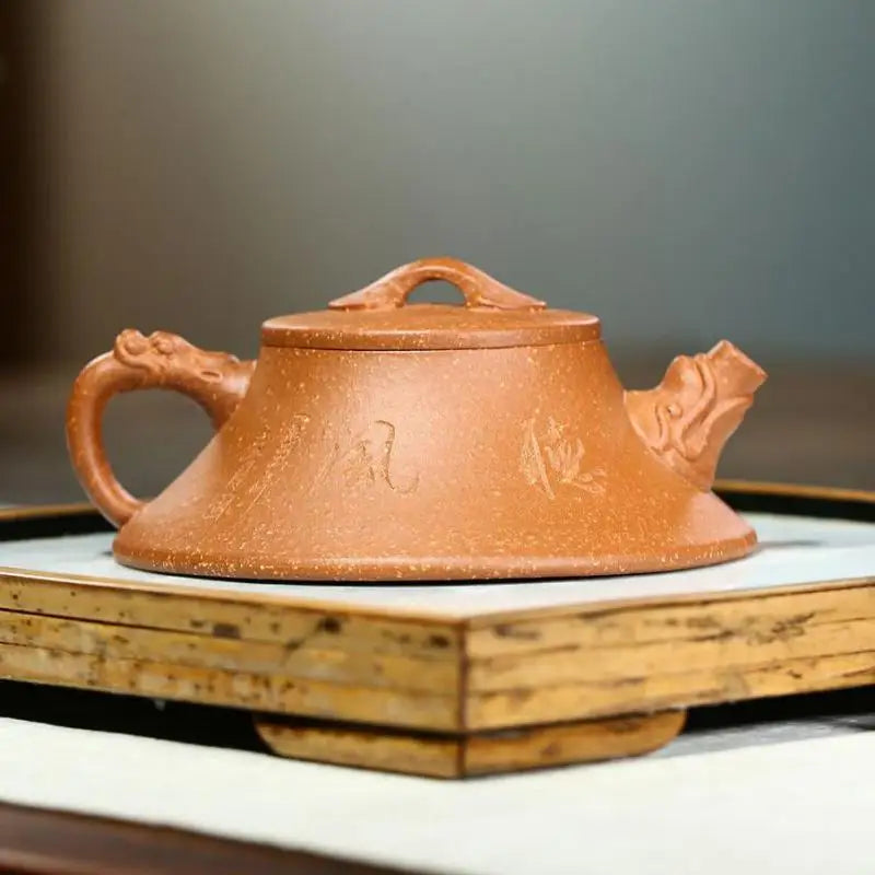 Handmade Kung-Fu Teaware, Sloping Mud, Wind Zisha Teapot, Purple Clay, Drinkware for Puer Green and Black Chinese Tea