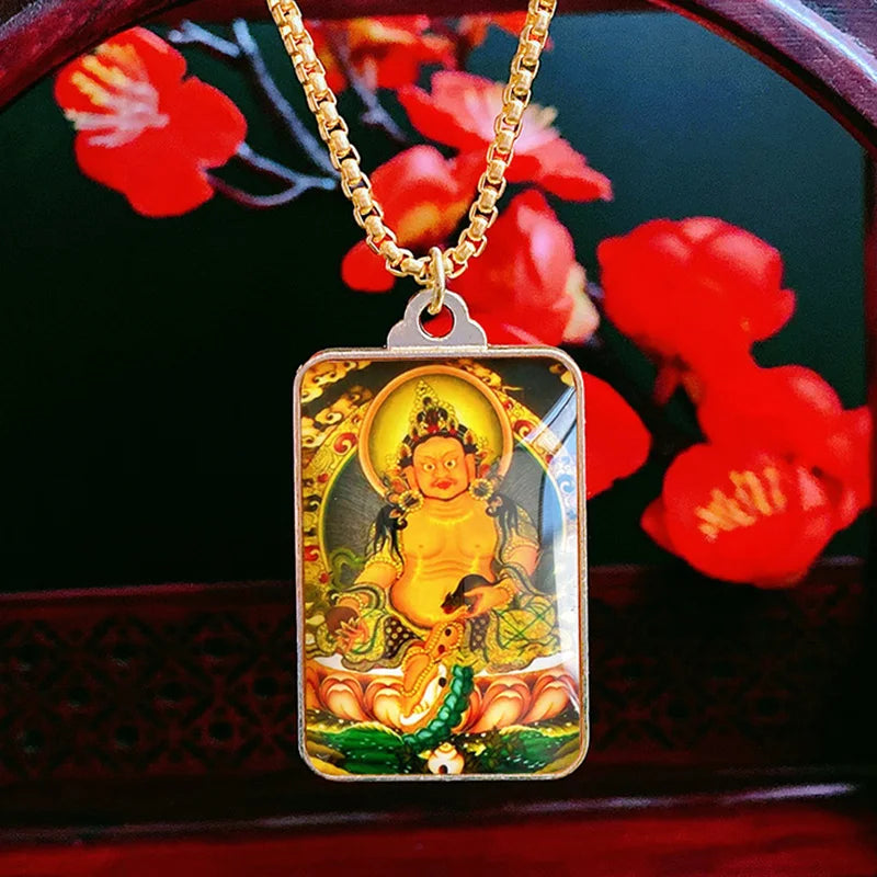 GOOD Asia Thailand Tibet efficacious increase wealth GOOD LUCK God of wealth Amulet Yellow Jambhala Buddha Pendant