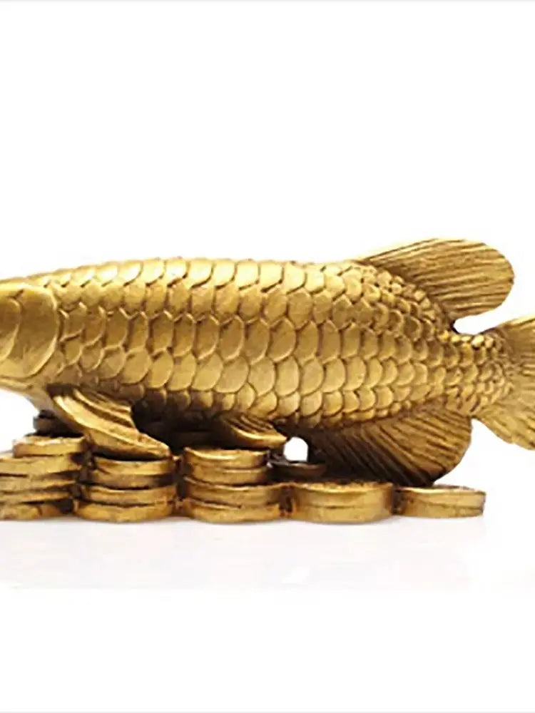 Copper fish ornaments auspicious wealth arowana Zhaocai Cai Wang cause May there be surpluses every year.