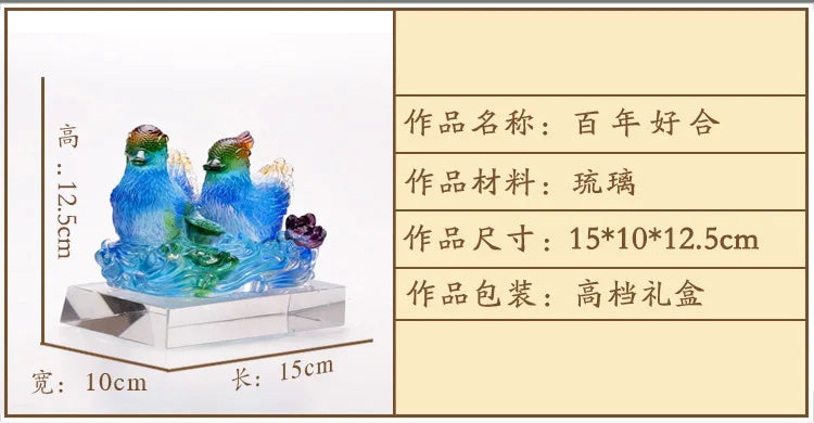 Coloured glaze mandarin duck ornaments Hundred Years of Harmony wedding gifts wedding anniversary valentine gift crafts
