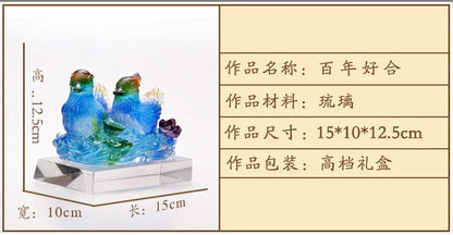 Coloured glaze mandarin duck ornaments Hundred Years of Harmony wedding gifts wedding anniversary valentine gift crafts