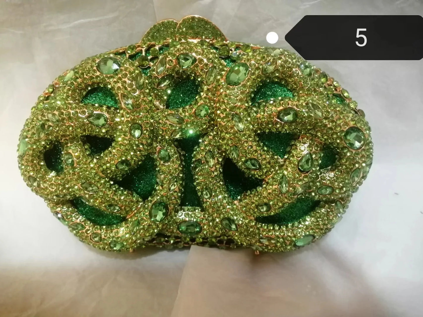 Woman Silver Green Diamond Hollow Snake Purses Bridal Formal Dinner Banquet Animal Handbag Crystal Wedding Party Cocktail Bags
