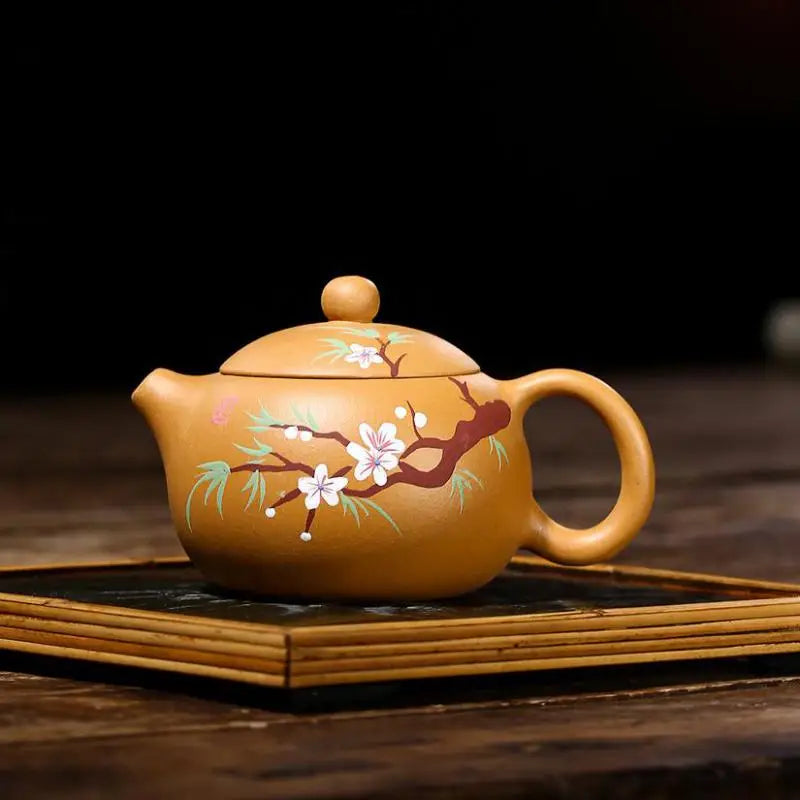 Handmade Mud Decals, Plum Blossom, Xi Shi Pot, Zisha Teapot, Yixing Handmade Pot, Kung-Fu Teaware, Purple Clay