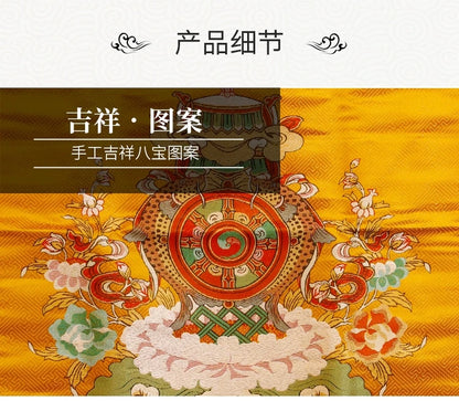 Wholesale Buddhist supplie # Asia Nepal Tibet Buddhism Eight auspicious symbol Embroidery wall Partition Tapestry Door curtain