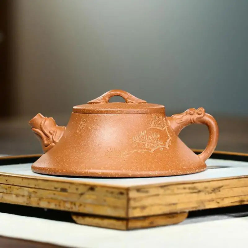 Handmade Kung-Fu Teaware, Sloping Mud, Wind Zisha Teapot, Purple Clay, Drinkware for Puer Green and Black Chinese Tea