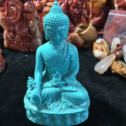 TOP GOOD  HOME family TOP efficacious Protection # Asia Tibetan Buddhism the Medicine Buddha Turquoise statue