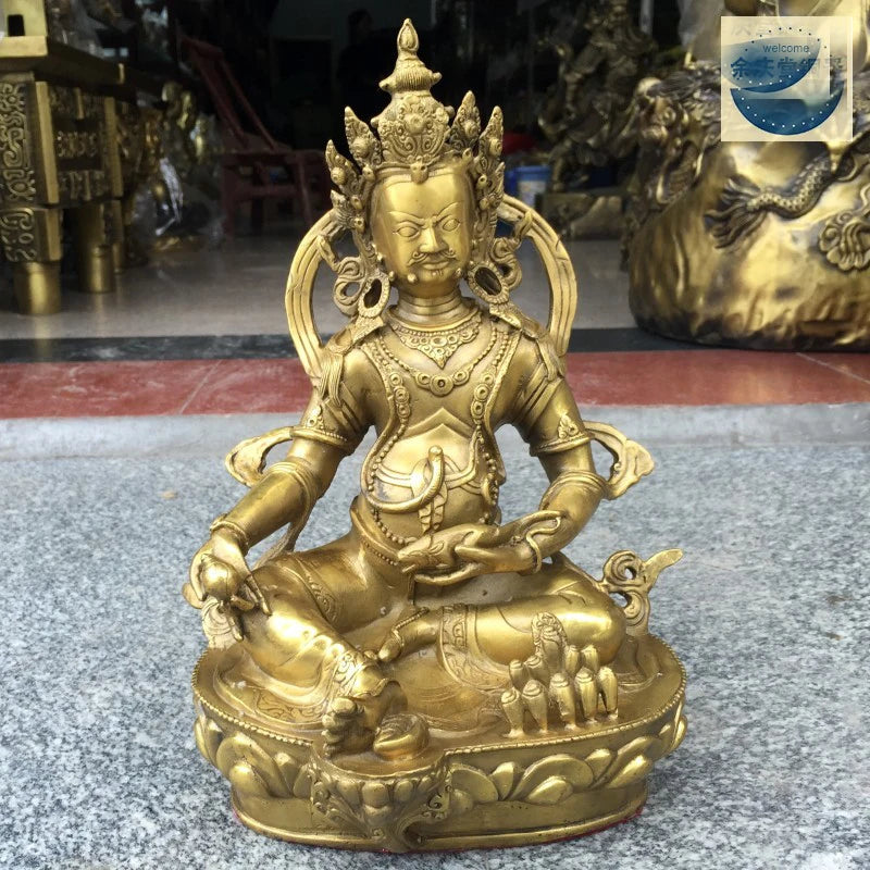 good luck GOOD figure of Buddha HOME Talisman House Protection #  Tibetan Yellow Jambhala fortune god COPPER Buddha statue