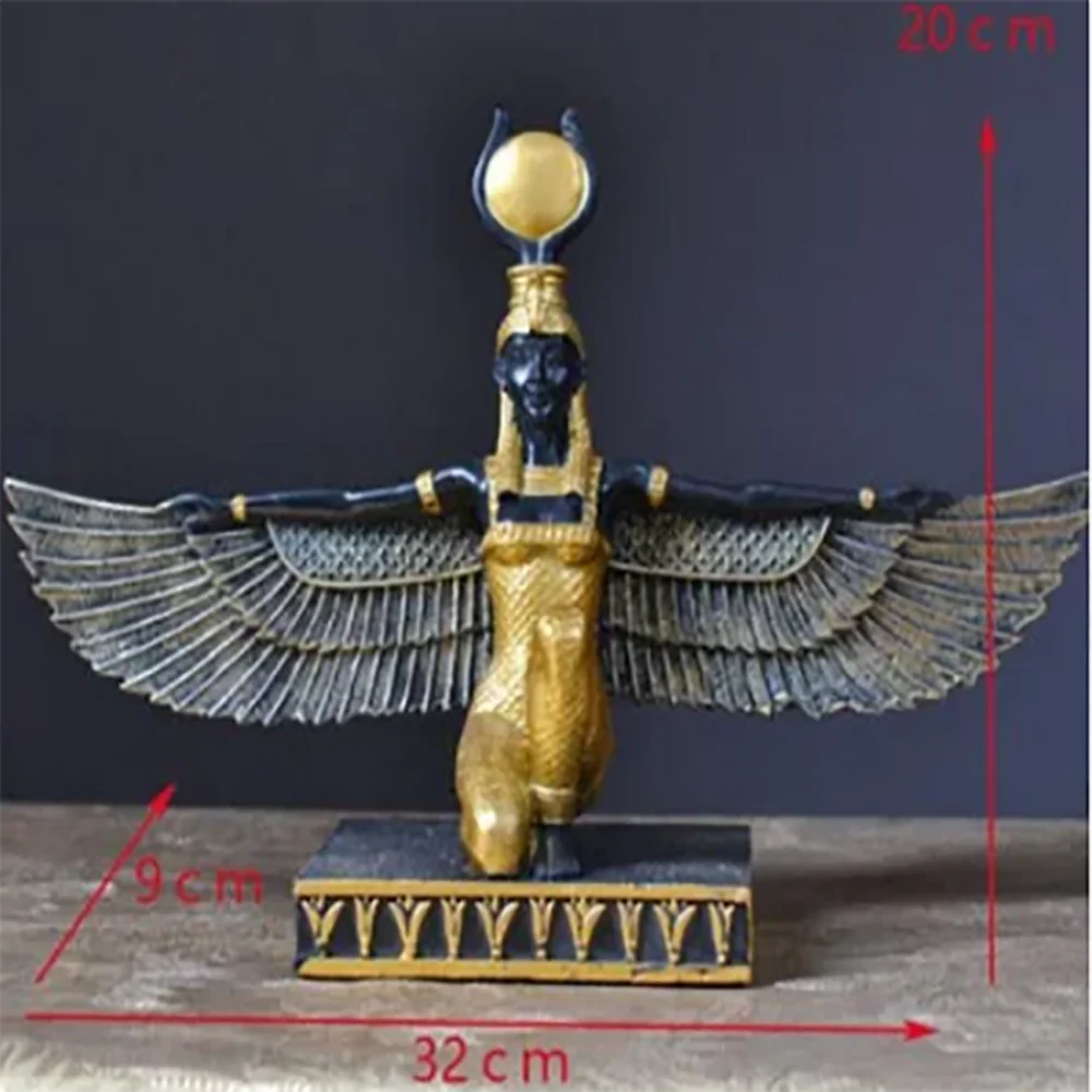 Patung kerajinan & Seni RESIN lapisan tembaga gilingan kehidupan dewi mitologi Mesir dekorasi gaya Mesir kuno rumah kreatif