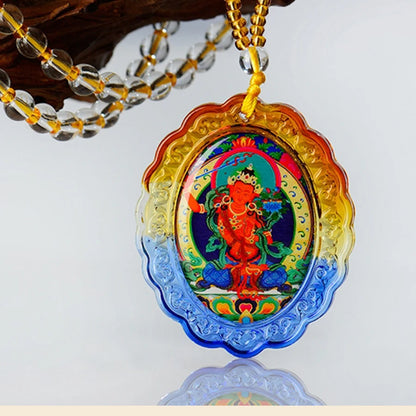 Buddhism Geomantic omen master talisman bless safety health good luck Bodhisattva Manjusri Guanyin buddha Pendant Amulet