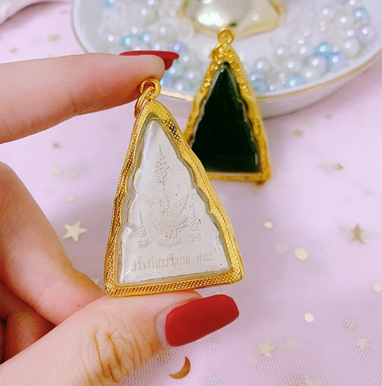 Southeast Asia Thailand Temple Buddhist pocket talisman safety healthy GOOD LUCK Prosperity Sakyamuni Buddha card Pendant Amulet