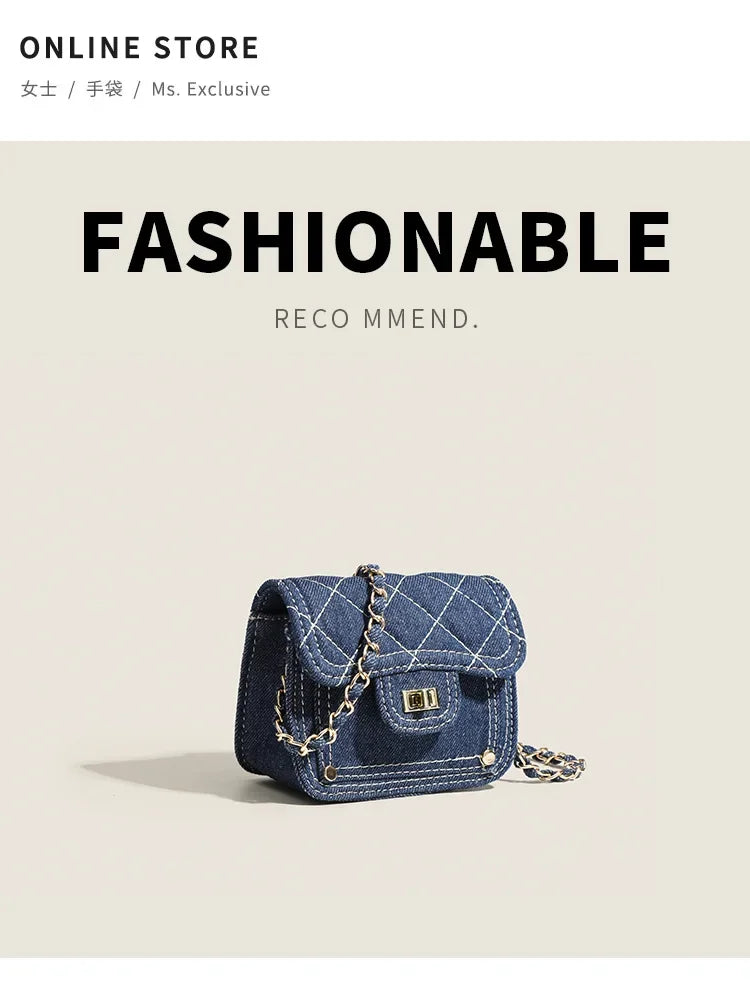 Personality Mini Rhombus Small Square Bag Women's Shoulder Bag Convenient Crossbody Chain Bags Lipstick Cosmetics Bags