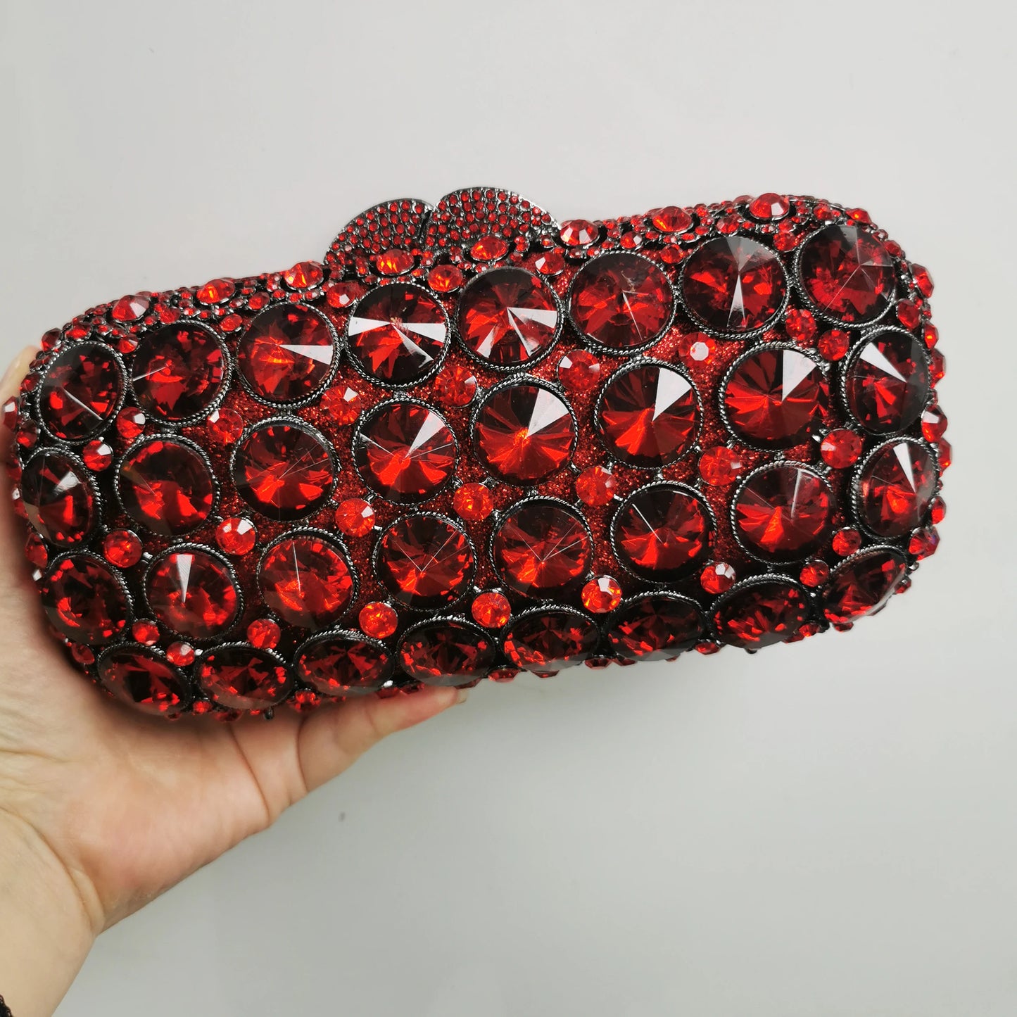 Woman Gold Green Red Diamond Banquet Prom Purse Bridal Dinner Handbag Crystal Wedding Party Metal Rhinestone Clutch Evening Bag