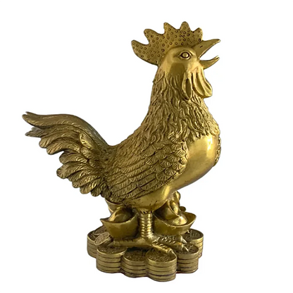 Chinese Zodiac Rooster Year Golden Rooster Collectible Figurines Charm of Prosperity Home Decoration Gift Feng Shui Decor