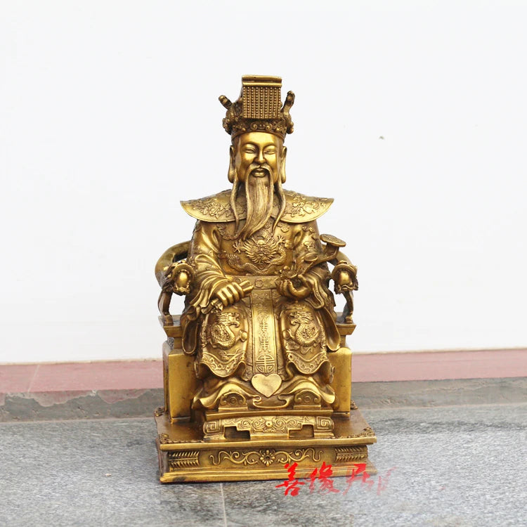 Talisman Protection the Supreme Deity of Taoism emperor of gods YUHUANG DADI FENG SHUI brass statue