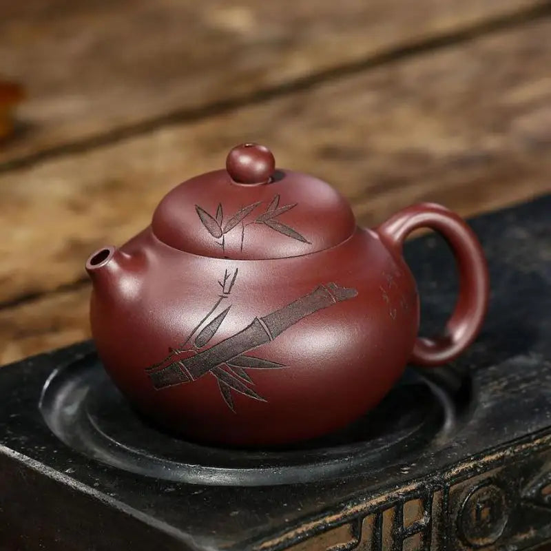 Handmade Zisha Teapot, Yixing Handmade Pot, Kung-Fu Teaware, Purple Clay Drinkware for Puer Chinese Tea Mud Green Ba