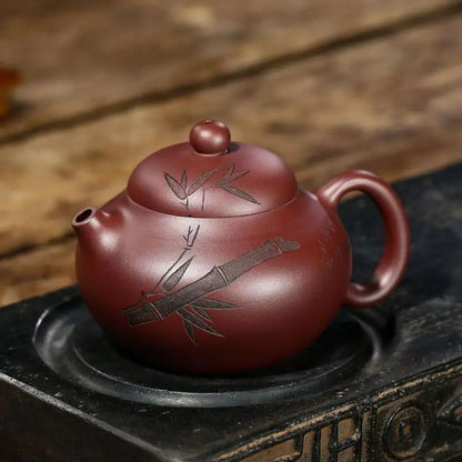 Handmade Zisha Teapot, Yixing Handmade Pot, Kung-Fu Teaware, Purple Clay Drinkware for Puer Chinese Tea Mud Green Ba