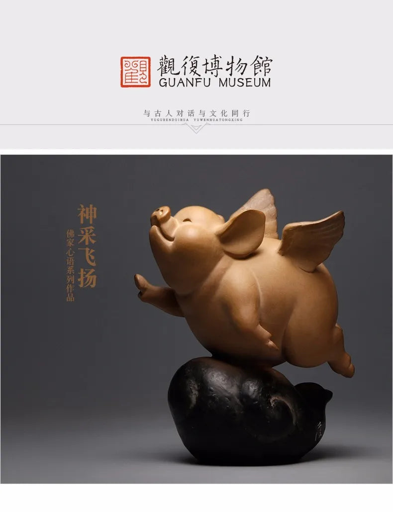 Guanfu Museum Brilliant Taiwan Ironstone Creative Crafts Study Antique Shelf Furnishings Zen Tea Ornaments Holiday Gift to Give