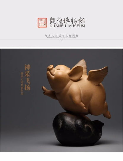 Guanfu Museum Brilliant Taiwan Ironstone Creative Crafts Study Antique Shelf Furnishings Zen Tea Ornaments Holiday Gift to Give