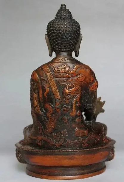 Tibetan Brass Buddhism Bodhisattva Sakyamuni Buddha Statue
