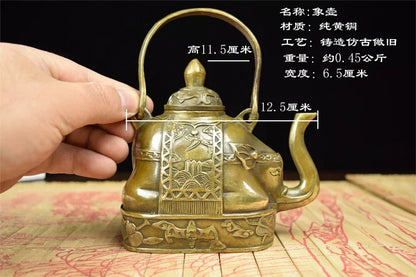 Seni Dekorasi Kerajinan Pot Tembaga Sebagai Ornamen Zhaocai Ornamen Kuningan Kecil Gajah Ornamen Kerajinan Tua Antik Lainnya P