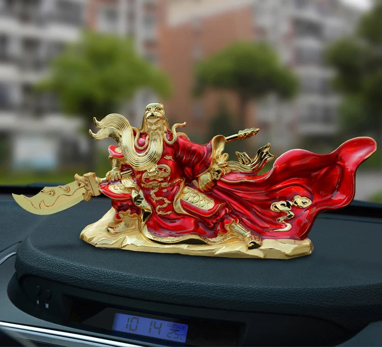 TOP HOME OFFICE Company SHOP CAR TOP Efficacious Money Drawing thriving business golden GUAN GONG Buddha FENG SHUI BRASS statue
