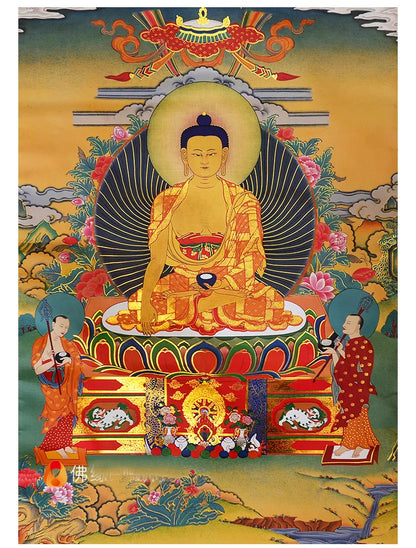 Wholesale Buddhist supplie HOME temple Efficacious protective talisman Buddhism Sakyamuni buddha Altar Thang-ga Thangka painting