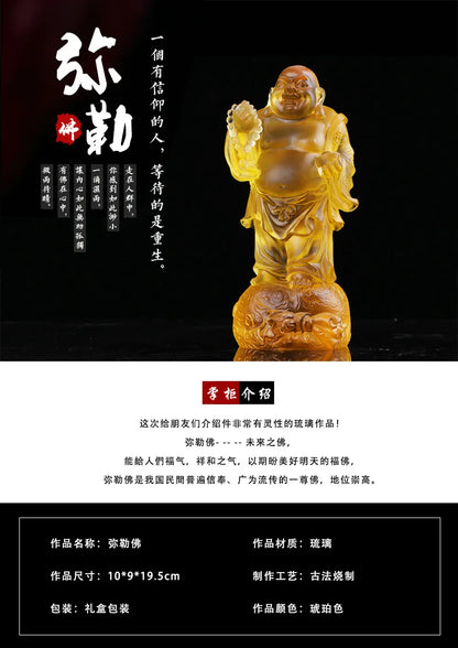 Coloured Glaze Pot Belly Maitreya Buddha Shakyamuni  Cloth Bag Monk Worship Home Decoration Buddha Of The Future Supplies Temple